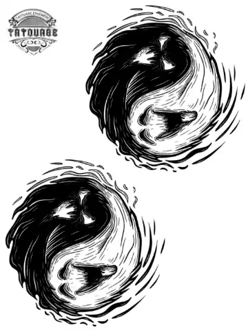 tatouage ephemere main ying yang Tatouage éphémère main ying yang