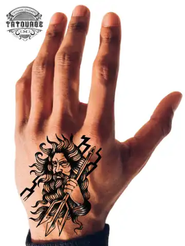 tatouage ephemere main zeus photo Tatouage éphémère main zeus