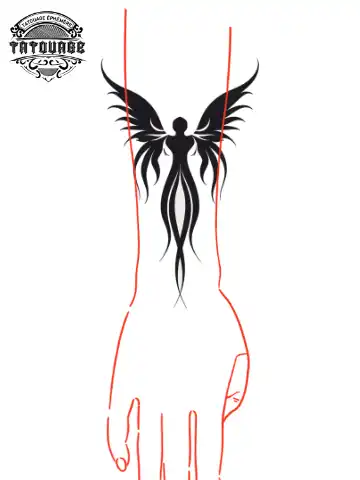 tatouage ephemere manchette ange photo Tatouage éphémère manchette ange