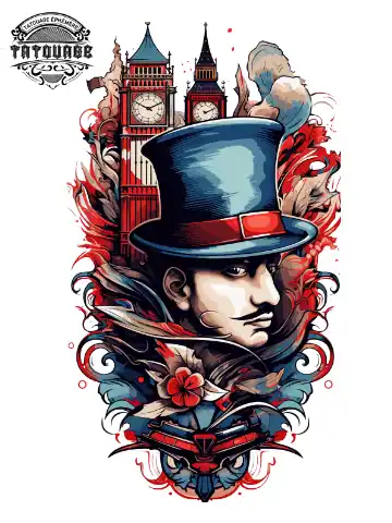 tatouage ephemere manchette anglais Tatouage éphémère manchette anglais