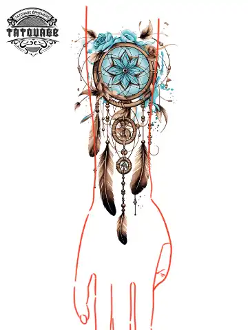tatouage ephemere manchette attrape reve photo Tatouage éphémère manchette attrape rêve