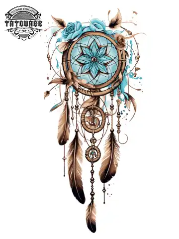 tatouage ephemere manchette attrape reve Tatouage éphémère manchette attrape rêve