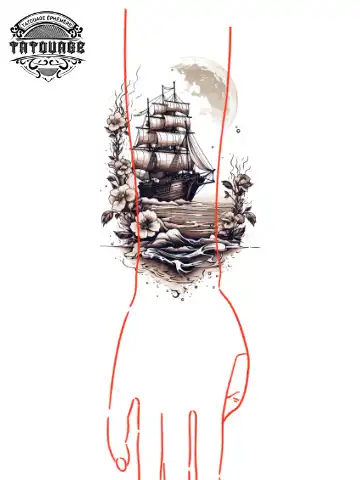 tatouage ephemere manchette bateau photo Tatouage éphémère manchette bateau
