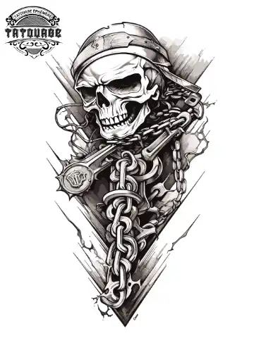 Tatouage éphémère manchette biker