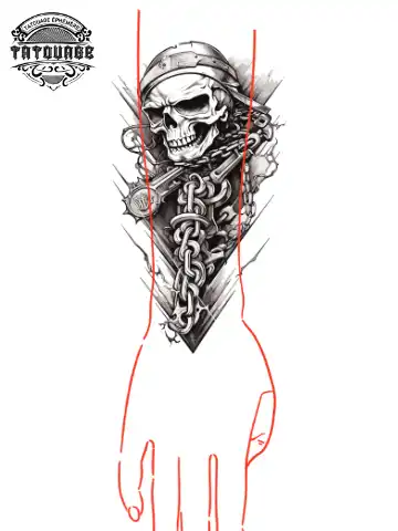 Tatouage éphémère manchette biker