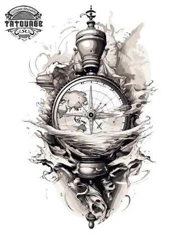 tatouage ephemere manchette boussole Tatouage éphémère manchette boussole