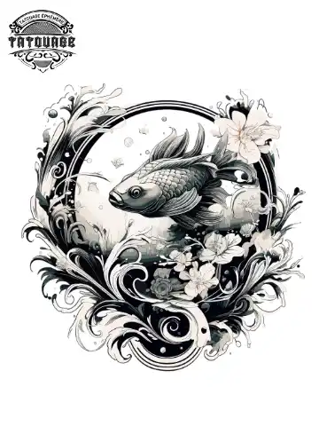 tatouage ephemere manchette carpe koi Tatouage éphémère manchette carpe koi
