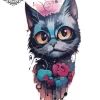 tatouage ephemere manchette chat Tatouage éphémère manchette chat