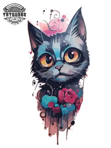 tatouage ephemere manchette chat Tatouage éphémère manchette chat
