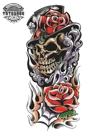 Tatouage éphémère manchette crâne