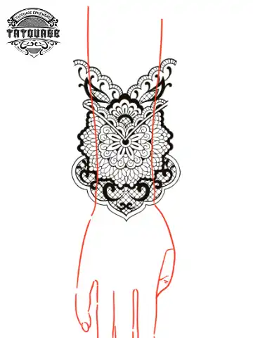 tatouage ephemere manchette dentelle femme photo Tatouage éphémère manchette dentelle femme