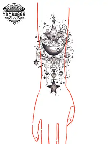 tatouage ephemere manchette etoile photo Tatouage éphémère manchette étoile