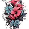 tatouage ephemere manchette femme fleur Tatouage éphémère manchette femme fleur