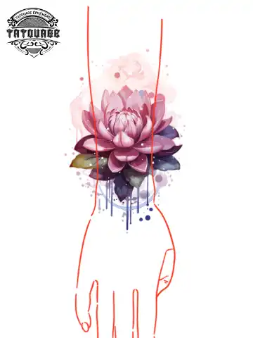 tatouage ephemere manchette femme fleur de lotus photo Tatouage éphémère manchette femme fleur de lotus