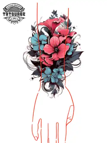 tatouage ephemere manchette femme fleur photo Tatouage éphémère manchette femme fleur