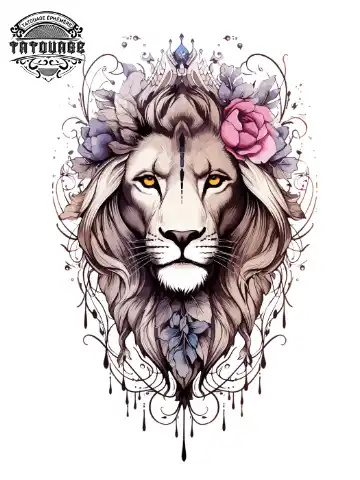 tatouage ephemere manchette femme lion Tatouage éphémère manchette femme lion