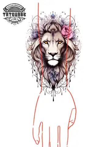 tatouage ephemere manchette femme lion photo Tatouage éphémère manchette femme lion