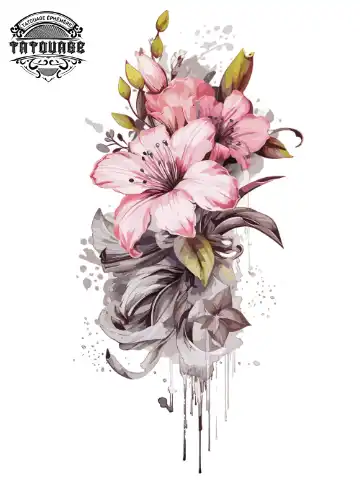 tatouage ephemere manchette fleurs Tatouage éphémère manchette fleurs