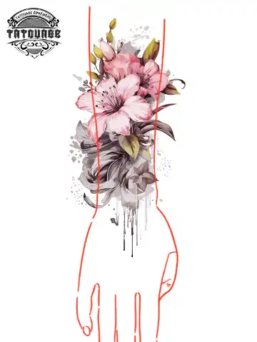 tatouage ephemere manchette fleurs photo Tatouage éphémère manchette fleurs