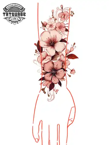 tatouage ephemere manchette florale photo Tatouage éphémère manchette florale