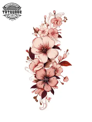 tatouage ephemere manchette florale Tatouage éphémère manchette florale