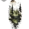 Tatouage éphémère manchette homme forêt