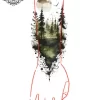 Tatouage éphémère manchette homme forêt