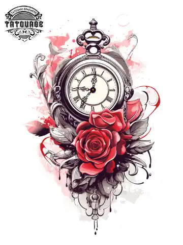 tatouage ephemere manchette homme horloge Tatouage éphémère manchette homme horloge