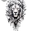 tatouage ephemere manchette homme lion Tatouage éphémère manchette homme lion