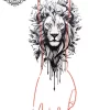 tatouage ephemere manchette homme lion photo Tatouage éphémère manchette homme lion