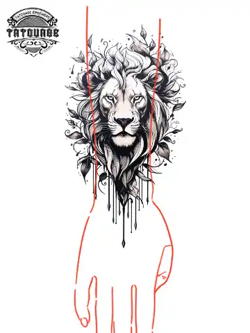 tatouage ephemere manchette homme lion photo Tatouage éphémère manchette homme lion