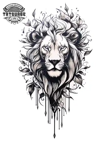 tatouage ephemere manchette homme lion Tatouage éphémère manchette homme lion
