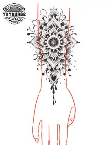 tatouage ephemere manchette homme mandala photo Tatouage éphémère manchette homme mandala
