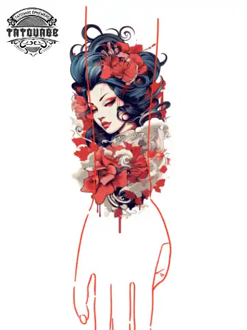 tatouage ephemere manchette japonaise femme photo Tatouage éphémère manchette japonaise femme