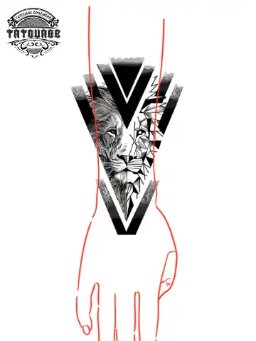tatouage ephemere manchette lion photo Tatouage éphémère manchette lion