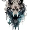 tatouage ephemere manchette loup Tatouage éphémère manchette loup