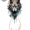 tatouage ephemere manchette loup photo Tatouage éphémère manchette loup