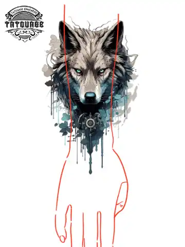 tatouage ephemere manchette loup photo Tatouage éphémère manchette loup