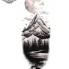 Tatouage éphémère manchette montagne