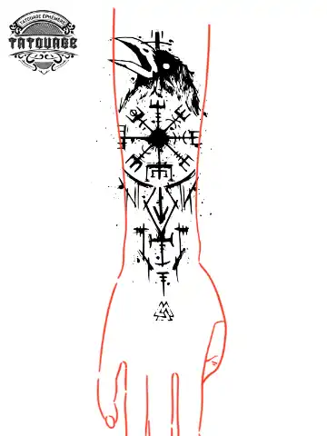 tatouage ephemere manchette nordique photo Tatouage éphémère manchette nordique