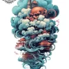 tatouage ephemere manchette nuage Tatouage éphémère manchette nuage