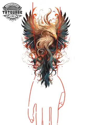 tatouage ephemere manchette phoenix photo Tatouage éphémère manchette phœnix