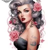 tatouage ephemere manchette pin up Tatouage éphémère manchette pin up