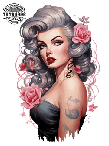 tatouage ephemere manchette pin up Tatouage éphémère manchette pin up