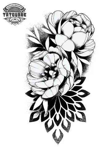 Tatouage éphémère manchette pivoine