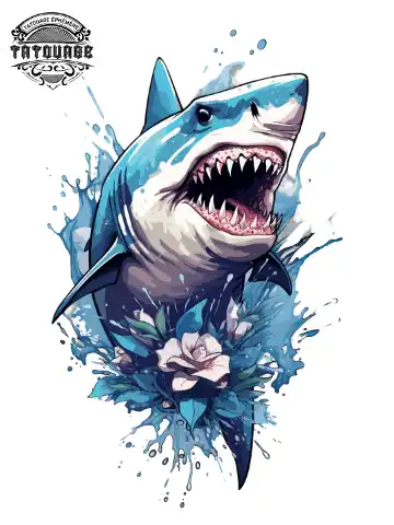 tatouage ephemere manchette requin Tatouage éphémère manchette requin