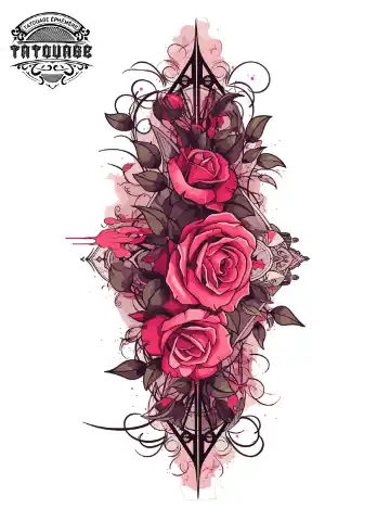 tatouage ephemere manchette rose femme Tatouage éphémère manchette rose femme