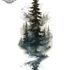 Tatouage éphémère manchette sapin