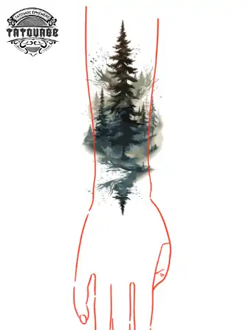 Tatouage éphémère manchette sapin