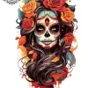 tatouage ephemere manchette tete de mort mexicaine Tatouage éphémère manchette tête de mort mexicaine